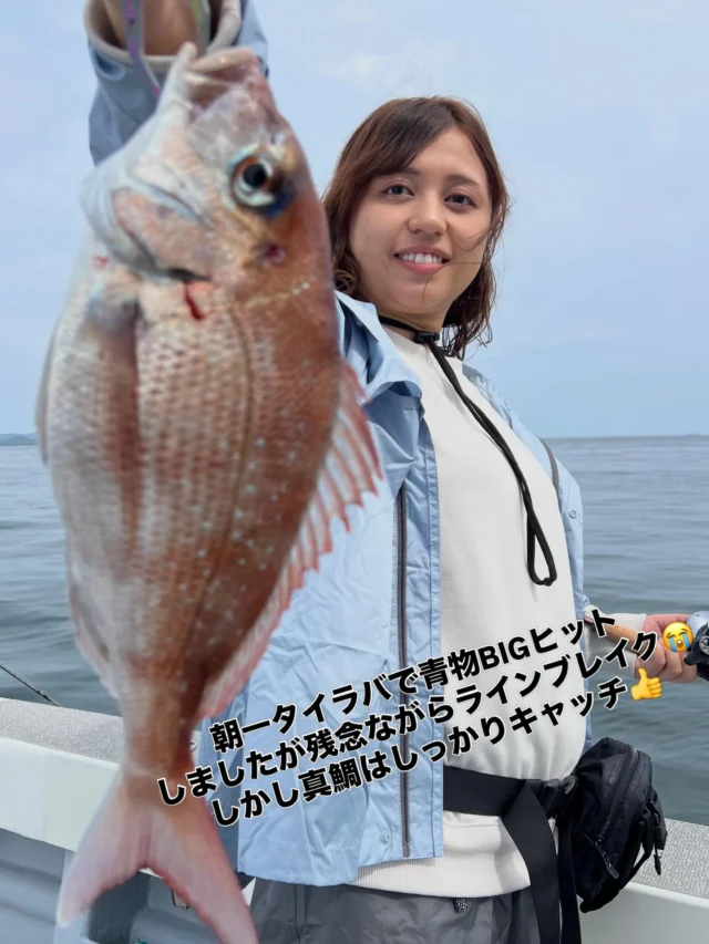 ジギングタイラバ
今日は流れの悪い1日でした😭
うねりが少々ありポイント着くなり2名様ダウン⤵️
1流し目より青物BIGヒットするもラインブレイク😭
その後も青物はラインブレイク、フックアウトと続き4回目は慎重に巻いてもらいやっとワラサをキャッチ👍
ポイント移動し全員タイラバにチェンジしましたがホウボウしか釣れません😭再度ポイント移動しやっと真鯛がポツポツ上がるようになりなんとか7枚はキャッチできましたよ🤪
その他はヒラメ、トラ、ホウボウで終了です😂
皆さんアタリはまあまああってみたいですがやはりウネリがあるとなかなか乗らないしバラシも多くなりますね😭
本日はうねりのある中お疲れ様でした🙇‍♀️
またよろしくお願いします🙇‍♀️
ホームページ
https://bubbles-fish.com/
#ジギング
#タイラバ
#伊勢湾タイラバ
#伊勢湾ジギング 
#南知多遊漁船